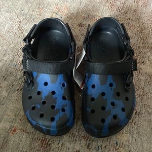 post malone blue/black crocs